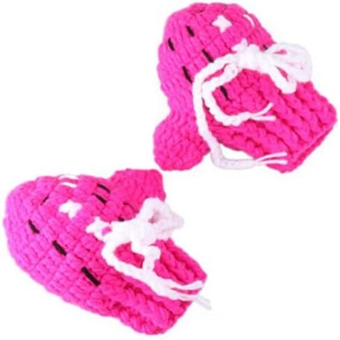 ملابس لحديثي الولادة للتصوير الفوتوغرافي للأولاد والبنات وقفازات ملاكمة للأطفال وسروال قصير من الكروشيه للأطفال من عمر 0 ​​إلى 3 أشهر، أسود، 0-3 أشهر in Kuwait