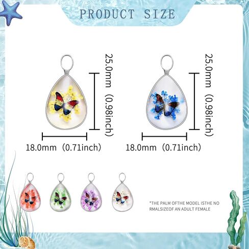 10Pcs Dried Flower Resin Pendant Butterfly Charms Plant Daisy Flower Charm for DIY Earring Necklaces Bracelet Keychain Jewelry Making (Teardrop) in Saudi Arabia