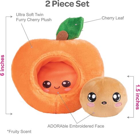 ADORA Soft & Squishy Peach Fruit Plush, Farm Fresh Scented Plush Toy Birthday Gift for Ages 1+ - Peach Pit in Saudi Arabia