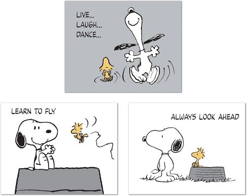 Lambs & Ivy Classic Snoopy 11 by 14 Inch Unframed Nursery/Child Wall Art - 3pc in Saudi Arabia
