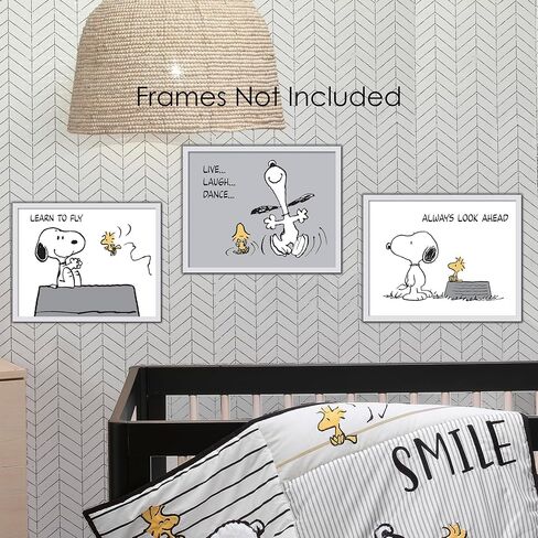 Lambs & Ivy Classic Snoopy 11 by 14 Inch Unframed Nursery/Child Wall Art - 3pc in Saudi Arabia