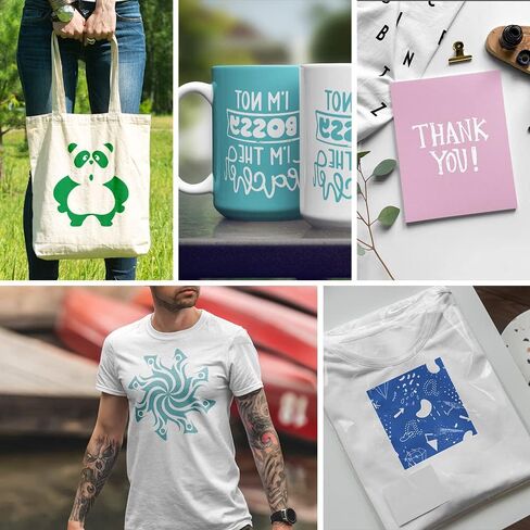 Lucky Goddness Solid Color Transfer Sheets, 16 Pcs 4.5"x 12" Plain Color Pre-Printed Transfer Paper for DIY Heat Press Mug, T- Shirts, Coasters in Saudi Arabia