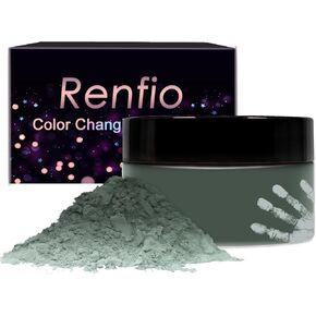 Renfio Thermochromic Pigment, 12g/0.42oz Temperature Activated Changes at 82℉/28℃ Resin Color Pigment Heat Sensitive Pigment Powder for Slime Add Ins Resin Dye Nail Fabric - Lake Blue to Colorless