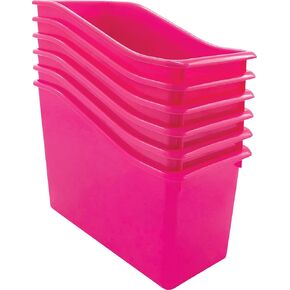 Teacher Created Resources Pink Plastic Book Bin 6-Pack (TCR2088559)
