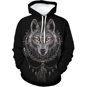 Wolf Graphic 3D Print Fashion Design Men's Hoodies Hooded Sweatshirt For Unisex