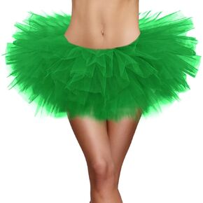 Tutu for Women Adult - 5 Layered Classic Tulle Skirts Halloween Costume Tutu for Women 80s Tutu Skirt