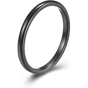 Rings for Teen Girls, Silver Knuckle Rings Womens Rings Tungsten 2mm Thin Plain Stackable Band Ring