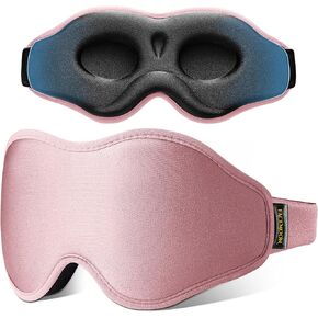 Sleep Mask for Women Men - Blackout Eye Cover for Lash Extension, 3D Contoured Breathable Blindfold for Side Sleeper, Soft Memory Foam, Sleeping Mask for Travel, Airplane, Night(Red)