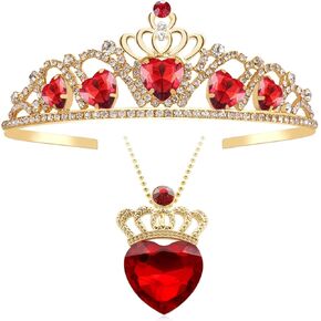 Descendants 4 Crown Red Crown with Hearts Descendants 4 Rise of Red Costume Jewelry Set Evie costume for Teen Halloween