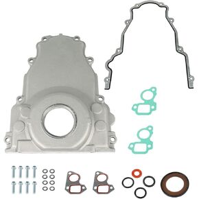 munirater Aluminum LS Timing Cover 12561243 Set Replacement for Gen III LS1 LS6 4.8L 5.3L 5.7L 6.0L SUM-G6320, 12633904, 11515758