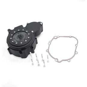 HTTMT MT313-002A- Black Left Engine Stator Cover See Through Compatible with Suzuki '06-'13 GSXR 600/750 w/gasket