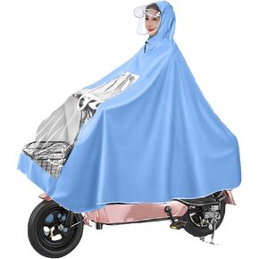 Waterproof Motorcycle Raincoat, Full Body E Bike Rain Poncho Jacket for Bike Scooter Cycling (XXXL)