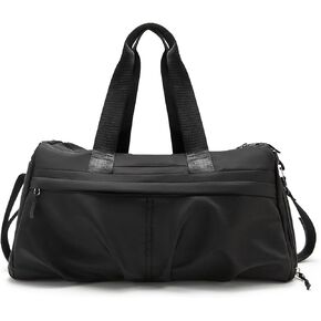 Premium Waterproof Sports Bag for Women and Men - Lightweight Gym Bag and Travel Bag with Multiple Compartments, Ideal for Yoga, Beach, Workout, and Daily Use - Stylish and Durable (Black)