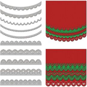 Lace Edge Border Metal Die Cuts, Lace Flower Frame Cutting Dies for Paper Card Making Wedding Invitation Card DIY Scrapbooking Album Decorative Embossing Stencils Template Mould