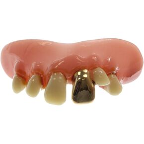 Billy Bob Teeth, Inc. Mens Big Cletus Gold Teeth One Size Fits Most Off-White