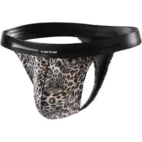 Arjen Kroos Mens Sexy Leopard Underwear Hot Thong Low Rise T-Back G-String