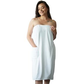 Efforest Towel Wrap for Women, Lightweight Quick Dry Wrap Towel Full Length - Adjustable Beach & Pool Bathrobe with Pocket, Grey-L/XL
