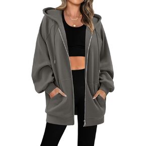 StunShow Women's Zip Up Hoodies Oversized Fleece Long Sleeve Sweatshirts Casual Fall Jacket Coat with Pocket(S-3XL) in Kuwait