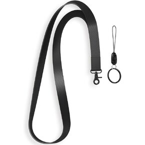 Lanyards for Keys, ID Badges, Long Neck Lanyard Heavy Duty Keychain Lanyard for Women, Men, Cool Cute Lanyard for Car Keys, Card Holder, Wallet, Key Chain (Black)