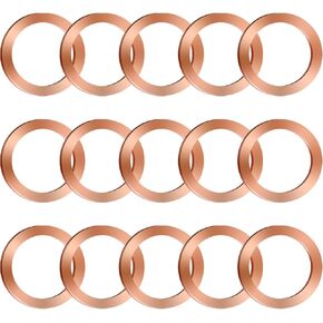 15PCS Crush Washer Oil Drain Plug Gasket, Oil Drain Plug Crush Washer Gaskets Metric Seals Replacement 14mm Copper Oil Crush Washer Assortment Ring for Mercedes OEM PN Part 007603-014106