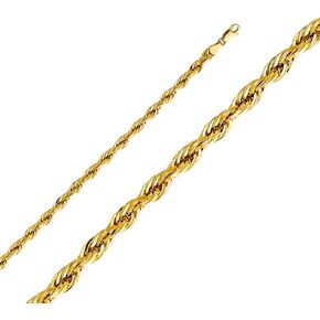 Sonia Jewels 14k White And Yellow Gold X Lobster Claw Clasp Hollow Diamond-Cut Rope Chain Necklace