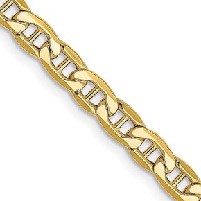 IceCarats 14K Solid Yellow Gold 4mm Anchor Mariner Link Chain Necklace