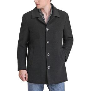 BGSD Men Cole Wool Blend Single Breasted Walking Pea Coat (Also available in Big and Tall)