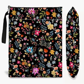 Book Sleeve for Book Lovers with Zipper Protector Paperback Cover,Kindle Paperbacks Book Lovers Gifts,Wildflowers Pattern Book Pouch Gifts for Women Birthday Gifts (Colored Wildflower 2, Large)