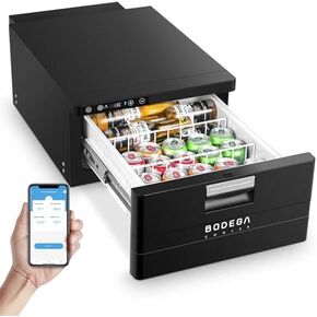 BODEGACOOLER 12 Volt Drawer Refrigerator, 33Quart(31L) RV Fridge Freezer APP Control, Portable Refrigerator (-4℉-68℉), Car Cooler for Travel,Camping, Road Trips Tailgating, Truck, Van, SUV 12/24V DC