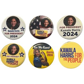 Kamala Harris for President Set of 6 Campaign Buttons (HARRIS-801)