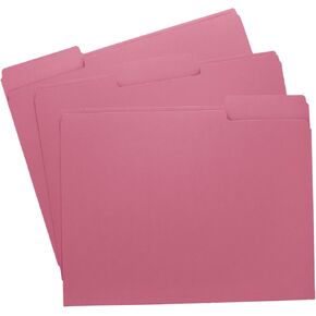 Black File Folders, 1/3-Cut Tabs, Letter Size, 12-Pack – Durable Office Filing Folders for Documents, Papers, and Organization