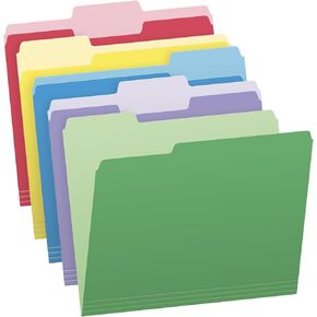 Pendaflex Heavyweight File Folders, Two-Tone Assorted Colors, Letter Size, 1/3 Cut Tabs, Office Organization, Box of 50 Heavy Duty Folders (1006536)