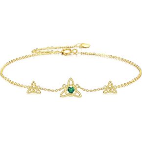 DOVRAN 14K Gold Celtic Knot Bracelet for Women Real Gold Celtic Jewelry Gifts for Her