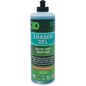 3D Eraser Gel Hard Water Spot Remover - 16 oz. - Hard Water Stain Remover for Cars, Glass, and Paint - All Natural Shower Door Cleaner - Cleans Mirrors, Windows, Chrome Surfaces, and More