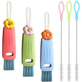 3 in 1 Cup Lid Cleaning Brush, Crevice Cleaning Brush for Water Bottle Gap, 2024 New Multifunctional Portable Straw Lid Cup Cleaner Brush Set by Jemanton(3Pcs)