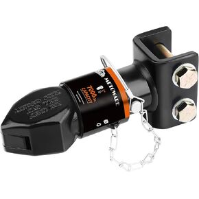 METOWARE 2" Channel-Mount Adjustable Trailer Coupler with Bolts and Nuts, Capacity 7000lbs, Black