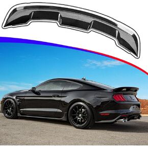 جناح سبويلر خلفي متوافق مع موديلات 2015-2023 موستانج V6/V8/شيلبي/GT/EcoBoost كوبيه ببابين GT500 GT350 Style ABS سبويلر خلفي للسيارة