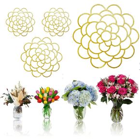 [Upgrade] 4Pcs Flower Arrangement Holder, Bold Floral Grid Reuseable Flower Frog Wire Arranger Twist, 4'/5"/6" Stainless Steel Flower Lid Arranger for Vase Floral Stems Bouquets Plant Fixation Sliver