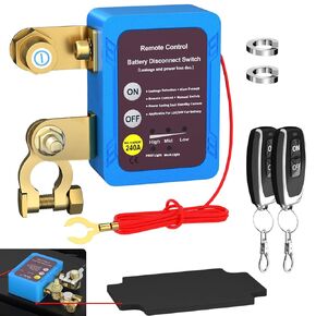 Kill Switch for Car,12V 240A Remote Battery Disconnect Switch Smart Voltage Kill Switch, Car Kill Switch Anti Theft, Prevent Battery Drain, Remote Battery Kill Switch for Car, Truck, RV