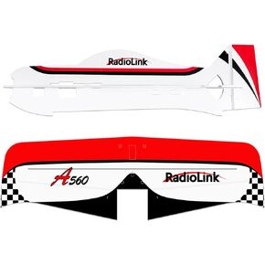Radiolink A560 3D Airplane Fuselage Polypropylene (PP) Flat Foamy 545mm, A560 Wing Flat Foamy 580mm and Horizontal Stabilizer Flat Foamy 277mm Replacement Airplane Parts (Already Assembled Version)