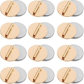 12pcs Mini Pin Brooch Converter, Magnetic Metal Pin Backs Harm Free Brooch Pin Converter for Scarf Hijab Shawls Thin Fabric Harm Free (Gold)
