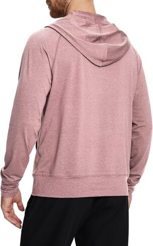 Mens Long Sleeve Quarter Zip Pullover Hoodie Lightweight Regular Fit Hooded Sweatshirt with Kangaroo Pocket in Saudi Arabia