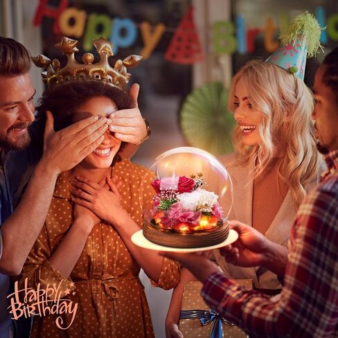 Forever Flowers, Roses Gift - Gifts for Women Preserved Rose in Glass Dome with LED Light Long-Lasting Real Flowers for Her, Unique for Anniversary,Thanksgiving & Christmas in Saudi Arabia