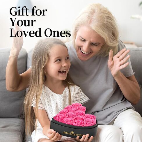 13 Forever Roses Heart-Shaped Leather Box Preserved Flowers Gift for Girl Friend Wife Women Valentine's Day Mother’s Day Birthday Anniversary for Her (Red) in Saudi Arabia