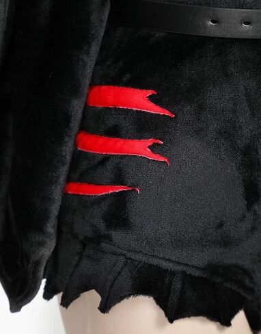 MEOWCOS Pajamas Bodysuit Animal One Piece Halloween Cosplay Costume Demon Gothic Hooded Loungewear with Stockings in Saudi Arabia