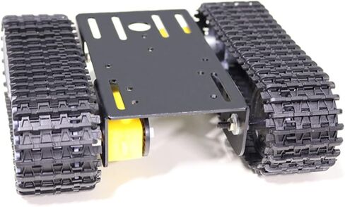 Professional Tank Car Chassis Kit with 2pcs Plastic Tracks & 2pcs TT Motor, TT02 Crawler Tank Chassis Platform for Arduino (Black) in Kuwait