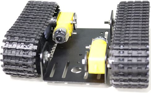 Professional Tank Car Chassis Kit with 2pcs Plastic Tracks & 2pcs TT Motor, TT02 Crawler Tank Chassis Platform for Arduino (Black) in Kuwait
