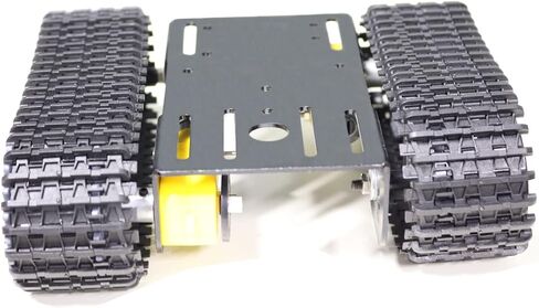 Professional Tank Car Chassis Kit with 2pcs Plastic Tracks & 2pcs TT Motor, TT02 Crawler Tank Chassis Platform for Arduino (Black) in Kuwait