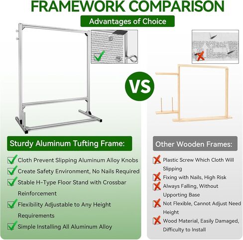 طقم إطارات سجادة Yosuny، أحدث إطار معدني من الألومنيوم مقاس 55.1 بوصة لصنع السجاد، إطار سجادة للخياطة، طقم خصلة السجاد للمبتدئين والمحبين in Kuwait