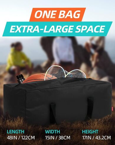 42'' Sports Duffle Bag - Extra Large Travel Duffel Tote Bag Gym Overnight Weekender Shopping Christmas Tree Bag with 2-Way Durable Zippers Water Resistant, Black, 1 Pack in Saudi Arabia